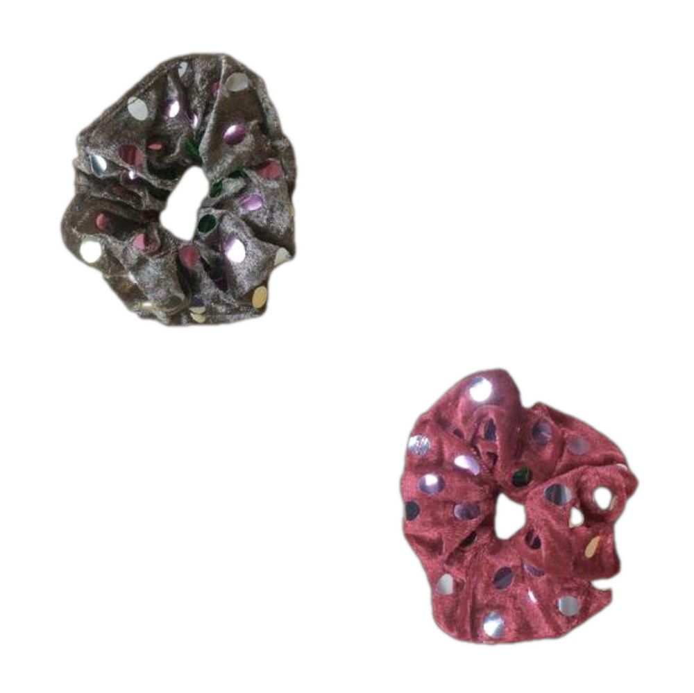 3 Hair Ties w/ Multi-Color Polka Dots